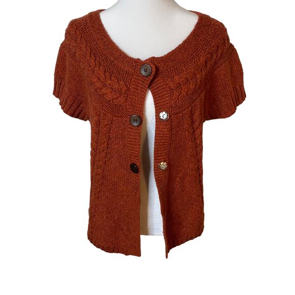 Jillian and Nicole Lambswool Sweater Pumpkin Orange Short Sleeve Petite Medium - Picture 4 of 9